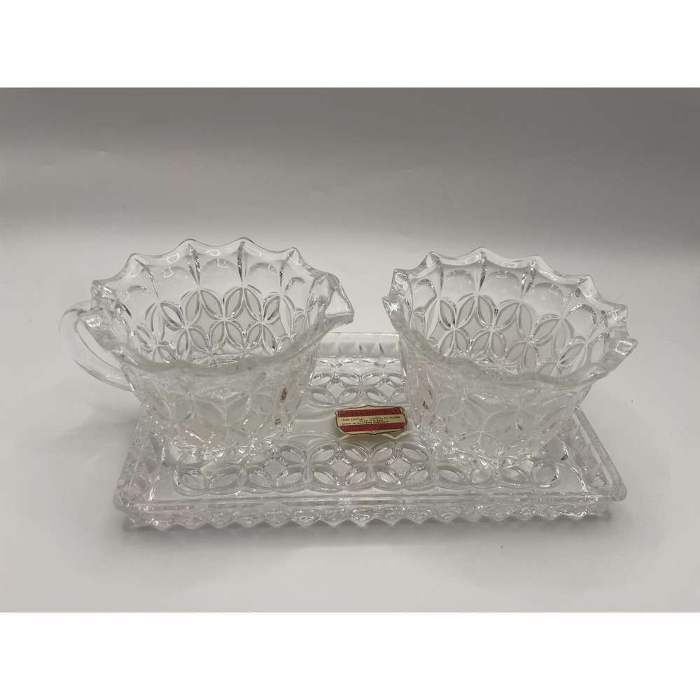 Prestige Collection 3pc Sugar & Creamer Set Over 24% Genuine Lead Crystal In Box